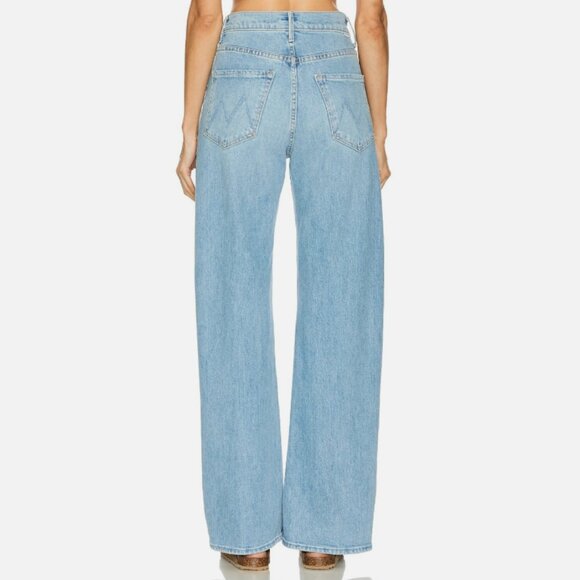 Mother The Lasso Sneak Wide Leg Jeans in 'Ivy League Cowboy' Light Wash Size 27 - Picture 2 of 10